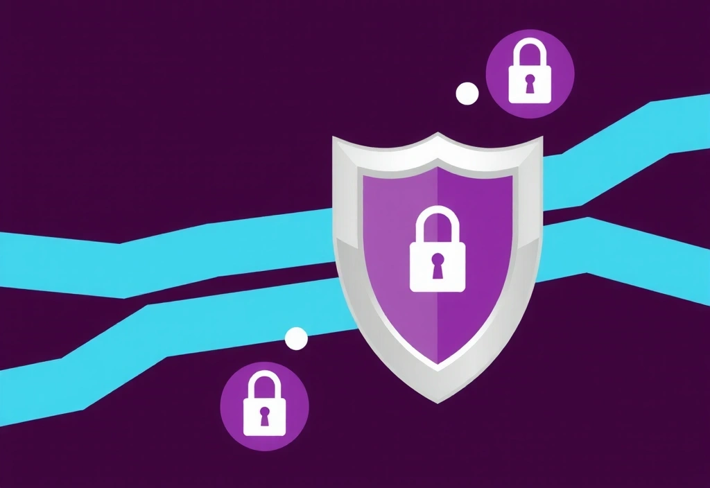 Ilustrație cu securitatea datelor și confidențialitatea online